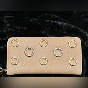 Zippered Wallet Faux Leather Clutch